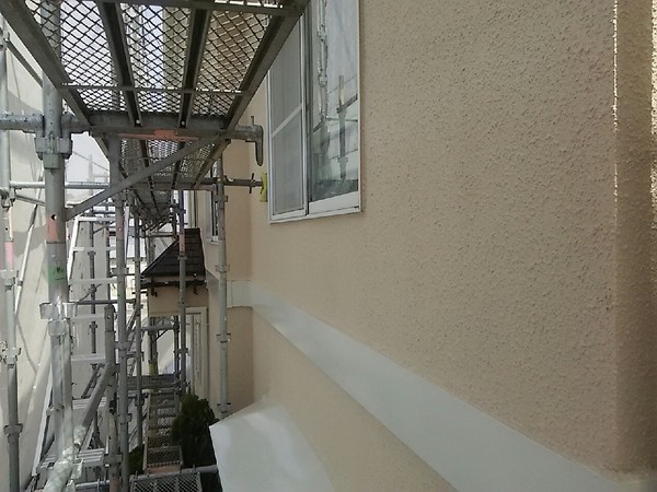 刈谷市　K様邸　屋根・外壁ﾌｯｿｺｰｽ　外壁塗装　上塗り完了