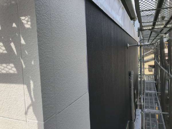 西尾市 Ｍ様邸 外壁RSダイヤモンド・フッソコース　F中塗り完了