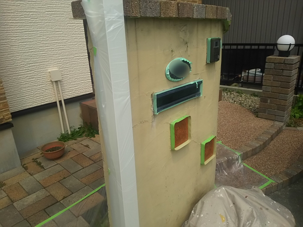 稲沢市 S様邸 戸建 外構塗装 ベルアートシーラー完了