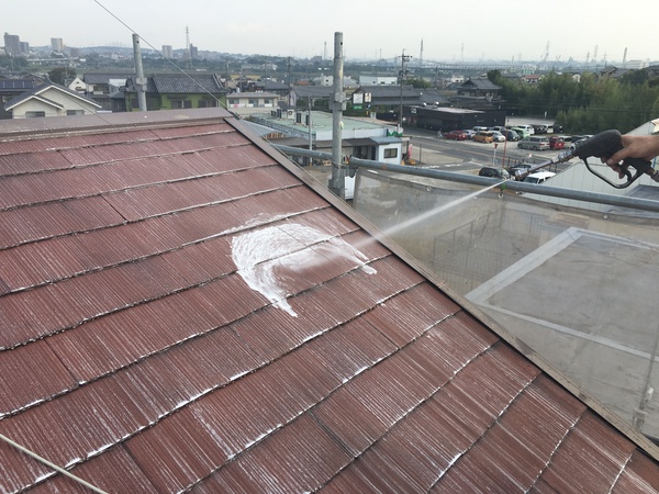 東浦町　OM様邸　屋根外壁ﾌｯｿｺｰｽ高圧洗浄屋根バイオ