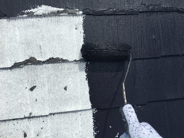 岡崎市 S様邸 外壁塗装RSｺﾞｰﾙﾄﾞSI・ RSｺﾞｰﾙﾄﾞSiｺｰｽ屋根中塗り中