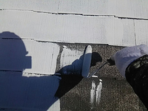 刈谷市　K様邸　屋根・外壁ﾌｯｿｺｰｽ　屋根塗装　下塗り
