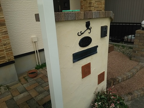 稲沢市 S様邸 戸建 外構塗装 ベルアート上塗り完了1