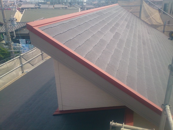 岡崎市 Ｓ様邸 外壁塗装 無機塗装コース　屋根フッソコース外壁下塗り完了