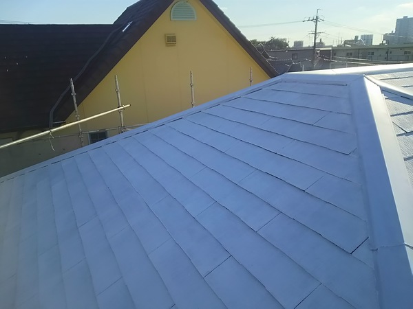 安城市 S様邸 戸建 屋根・外壁ｼﾘｺﾝｺｰｽ屋根塗装下塗り完了