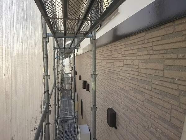 碧南市　KアパートB　外壁塗装　多彩模様コース　外壁塗装　完了