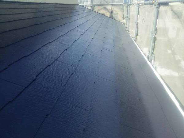 蒲郡市 Y様邸 屋根・外壁ﾌｯｿｺｰｽ　屋根塗装　屋根上塗り完了