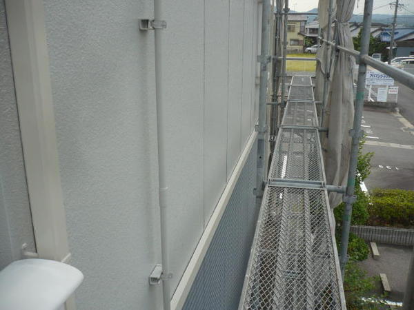西尾市 Ｊアパート I棟 外壁塗装 屋根塗装 シリコンコース外壁上塗り完了