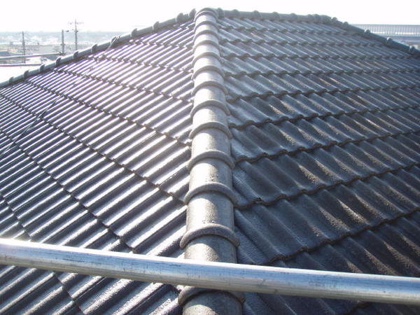 豊田市　K様邸　戸建　外壁塗装　屋根塗装　シリコンコース屋根上塗り施工完了