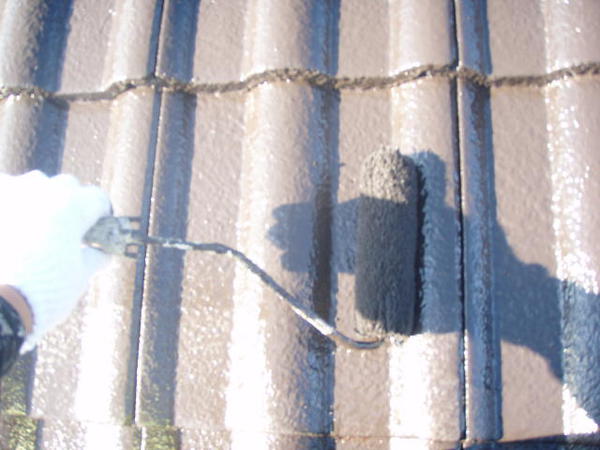 豊田市　K様邸　戸建　外壁塗装　屋根塗装　シリコンコース屋根上塗りせこうちゅう