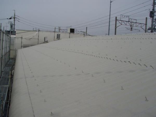 岡崎市　Ｋ社様　外壁塗装　屋根塗装　シリコンコース屋根上塗り完了1