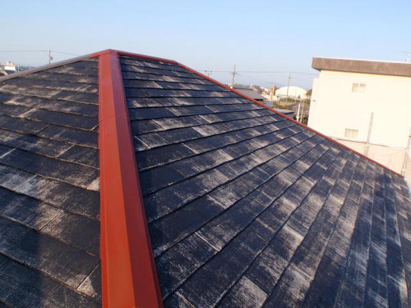 安城市 M様邸 外壁塗装 屋根塗装 無機コース屋根下塗り完了2