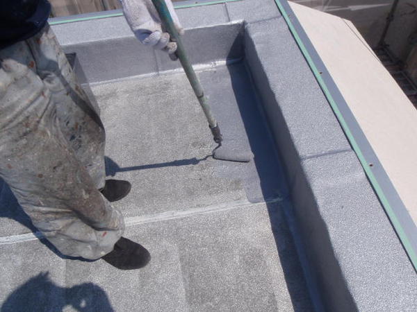 安城市　Ｍ事務所　外壁塗装　屋根防水ﾄｯﾌﾟｺｰﾄ　無機コース下塗り屋根