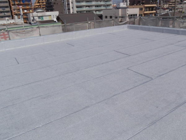 安城市　Ｍ事務所　外壁塗装　屋根防水ﾄｯﾌﾟｺｰﾄ　無機コース下塗り完了屋根