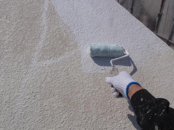 安城市　Ｍ事務所　外壁塗装　屋根防水ﾄｯﾌﾟｺｰﾄ　無機コース下塗り