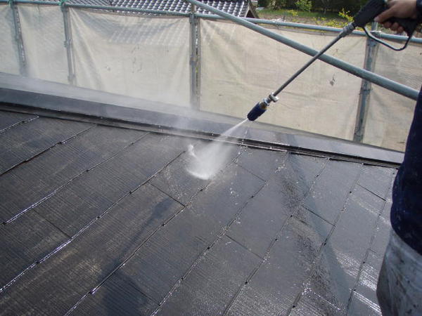 安城市　O様邸　戸建　外壁塗装　屋根塗装　シリコンコース屋根高圧洗浄150キロ