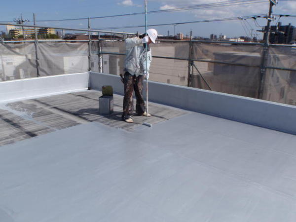 名古屋市　アパートメゾンＭ　屋根防水ﾄｯﾌﾟ　外壁塗装　シリコンコース防水ﾄｯﾌﾟｺｰﾄ