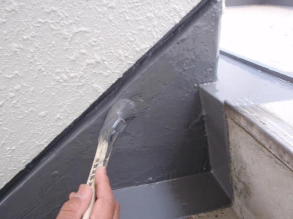 名古屋市　アパートメゾンＭ　屋根防水ﾄｯﾌﾟ　外壁塗装　シリコンコース通路3