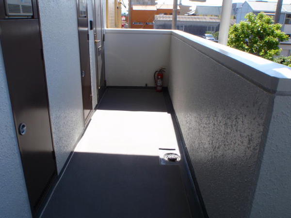 名古屋市　アパートメゾンＭ　屋根防水ﾄｯﾌﾟ　外壁塗装　シリコンコース長尺完了
