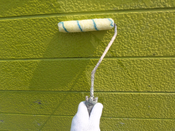 岡崎市 ミワ花店 店舗 屋根・外壁塗装 シリコンコースシーラー塗装中外壁