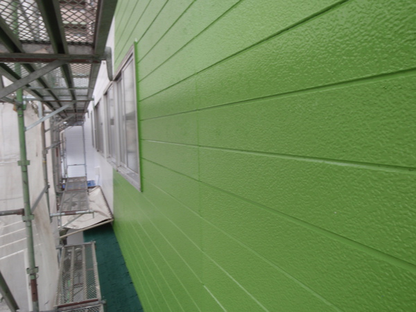岡崎市 ミワ花店 店舗 屋根・外壁塗装 シリコンコース上塗り完了