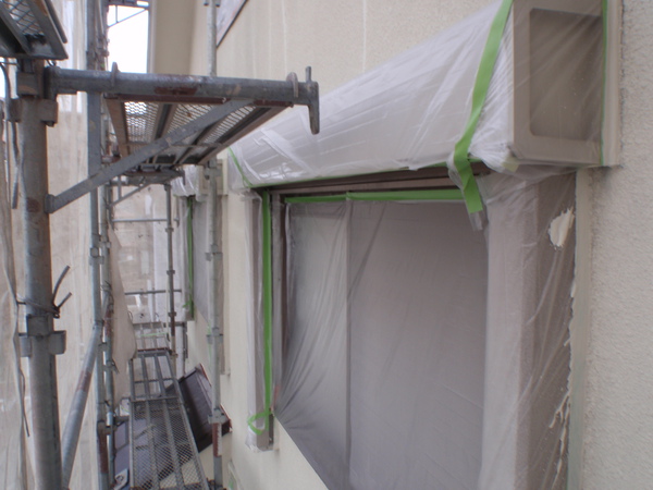 名古屋市 Ａ様邸 戸建 外壁塗装 屋根塗装 無機・フッソコース下塗り完了
