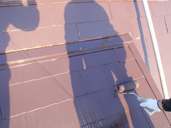 名古屋市 Ａ様邸 戸建 外壁塗装 屋根塗装 無機・フッソコース屋根中塗り
