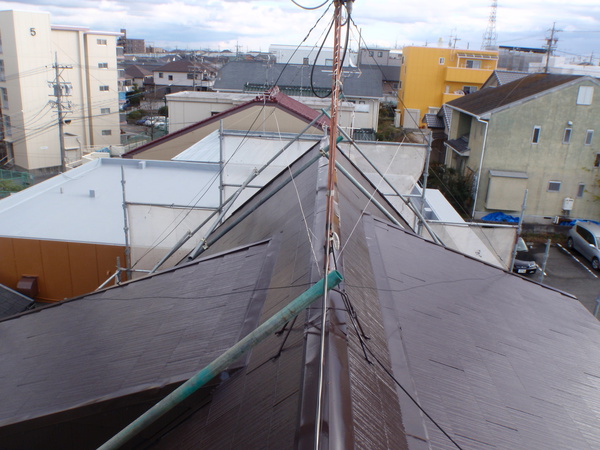 名古屋市 Ａ様邸 戸建 外壁塗装 屋根塗装 無機・フッソコース屋根塗装完了