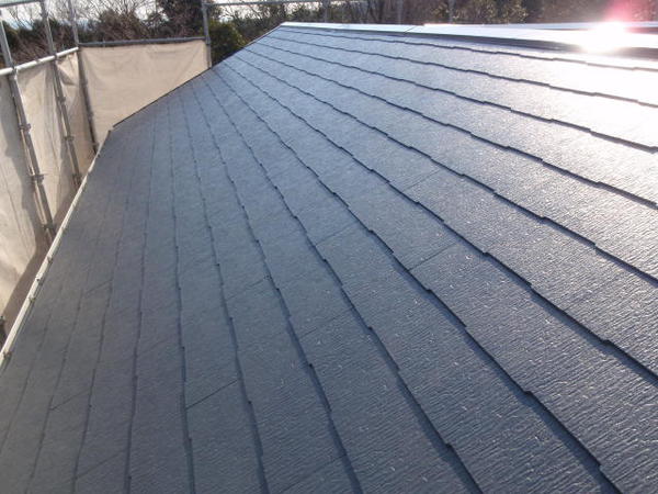 豊田市 T様邸 屋根塗装 外壁塗装 遮熱断熱コース屋根中塗り完了