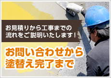 お問い合わせから塗替え完了まで:お見積りから工事までの流れをご説明いたします！